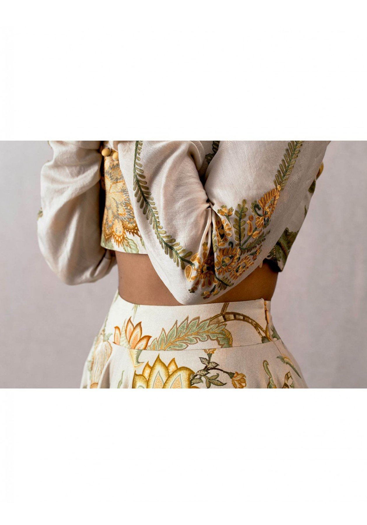 Sarson Cheent Aari Waraq Lehenga Set