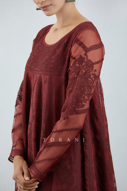 Mahogany Sutlej Anarkali Set