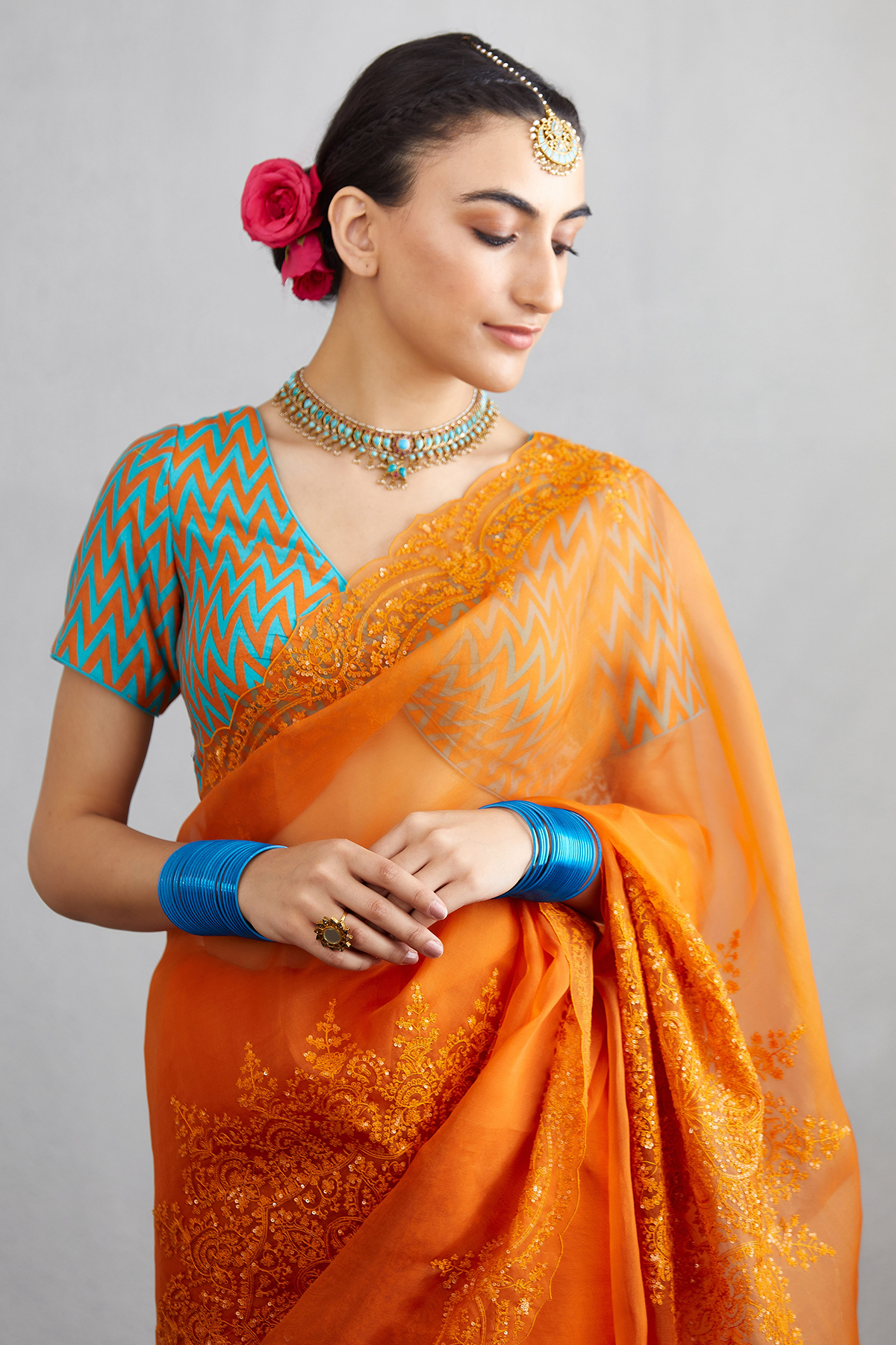 Sanya Malhotra In Our Santree Yuvani Guncha Saree Set