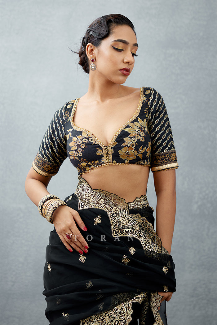 Shruti Hassan in our Gulghast Huma Saree Set