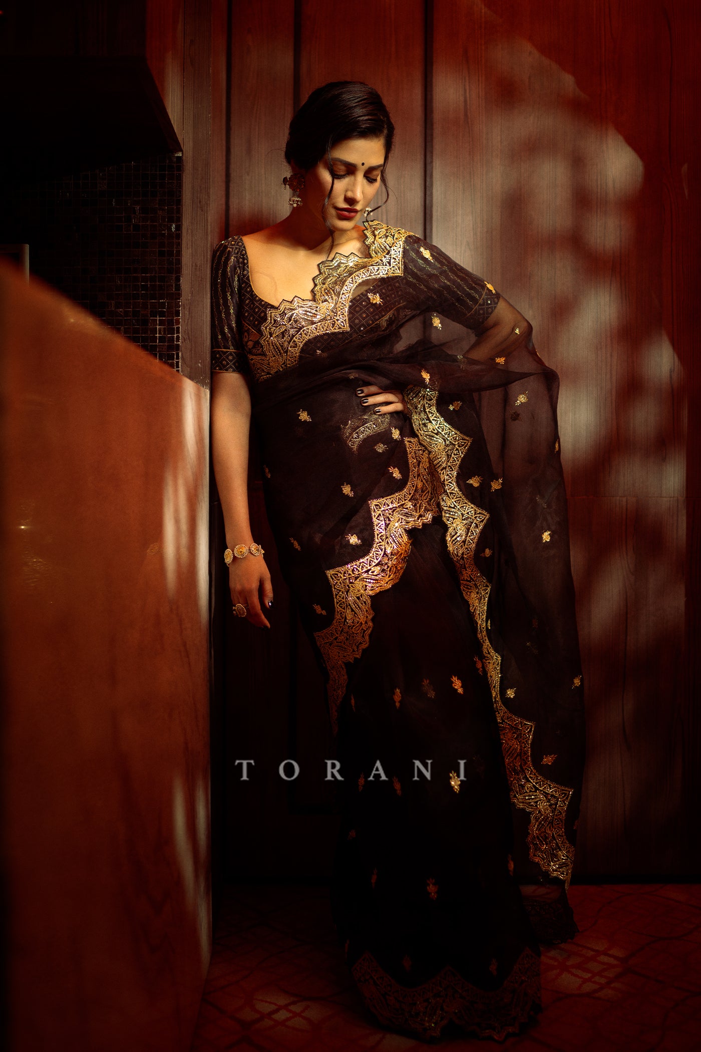 Shruti Hassan in our Gulghast Huma Saree Set