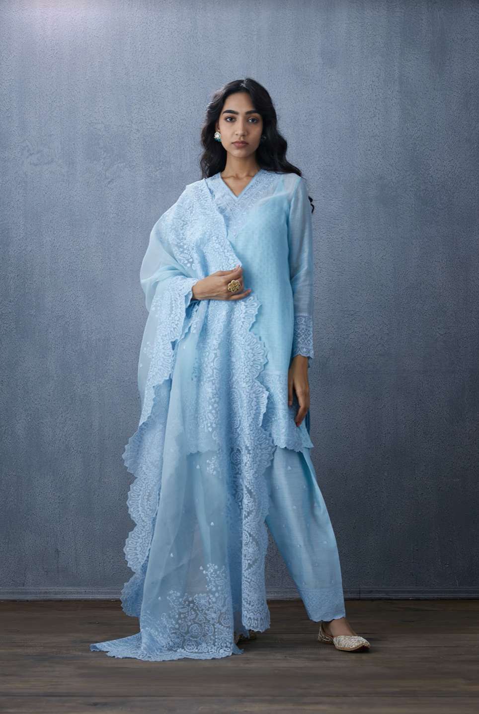 Aasmani Sloka Kurta Set