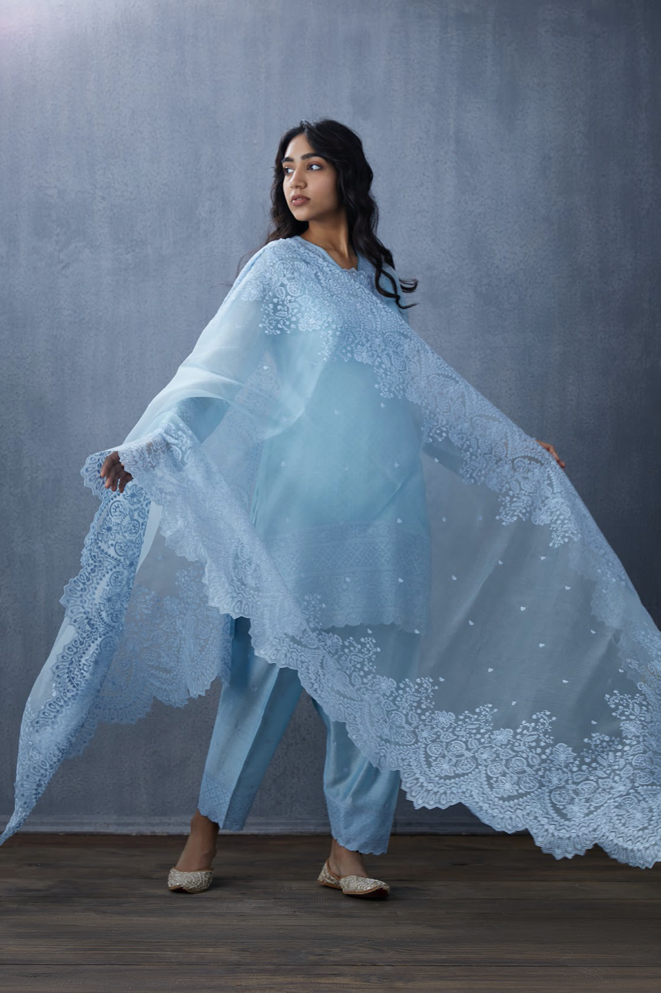 Aasmani Sloka Kurta Set