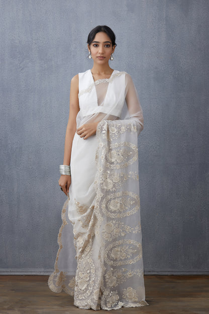 Varalika Dev in our Swetah Oshma Organza Saree Set