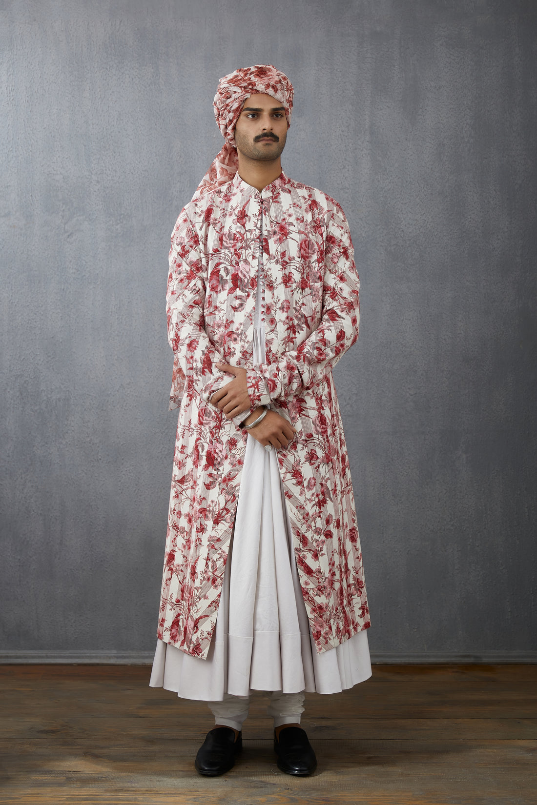 Printed Handwoven Chanderi Long jacket