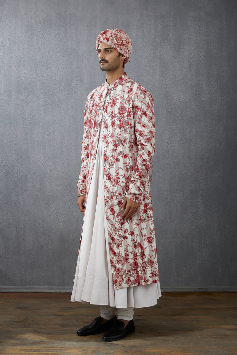 Printed Handwoven Chanderi Contemporary jacket
