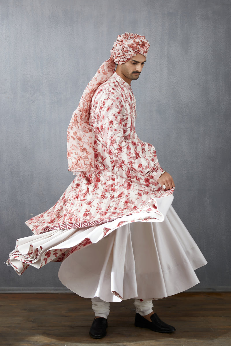 Men's Printed Handwoven Chanderi Contemporary jacket