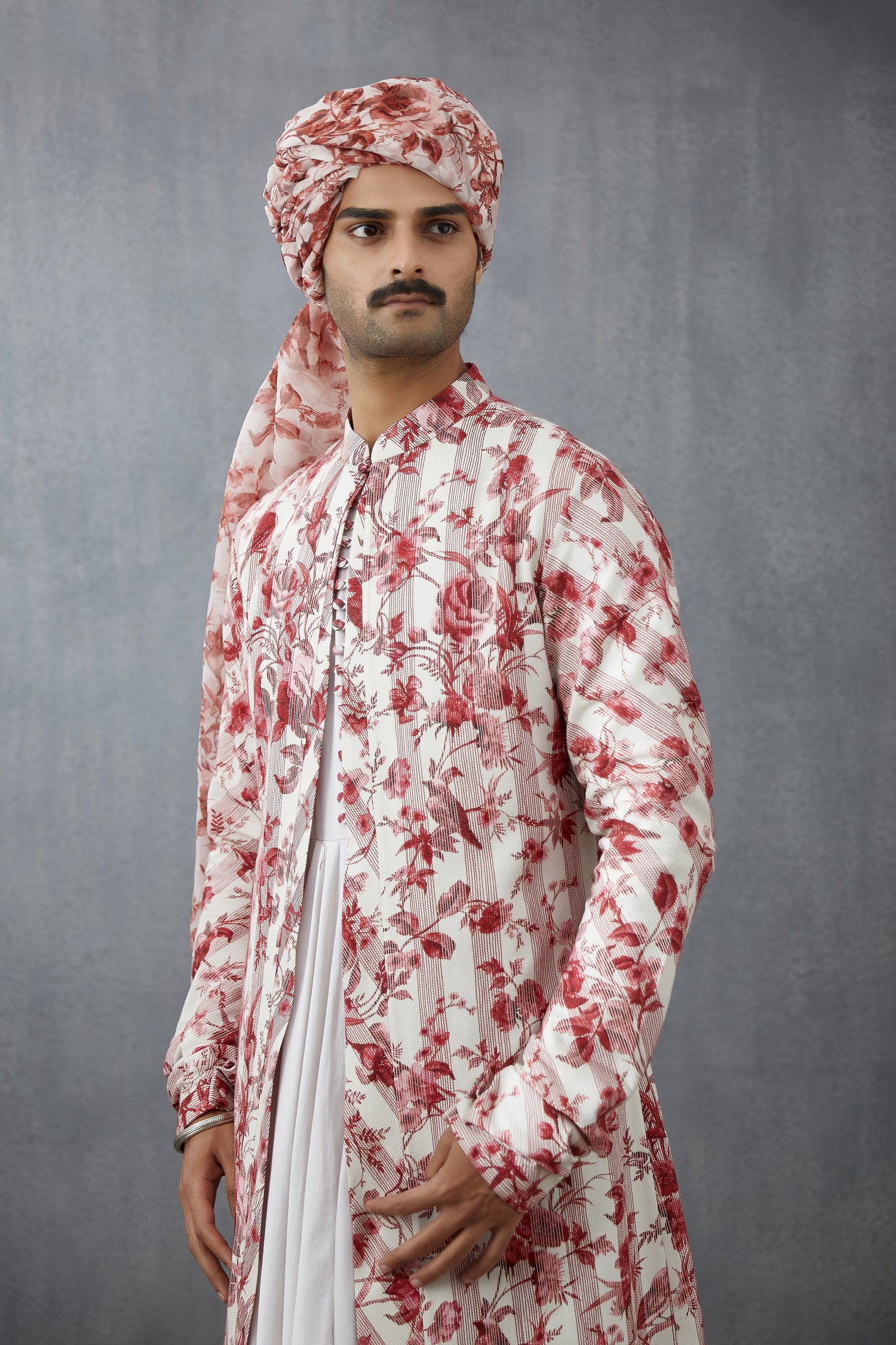 Printed Handwoven Chanderi Long jacket