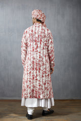 Printed Handwoven Chanderi Contemporary Long jacket - Torani