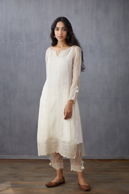 Swetah Abhra Kurta Set