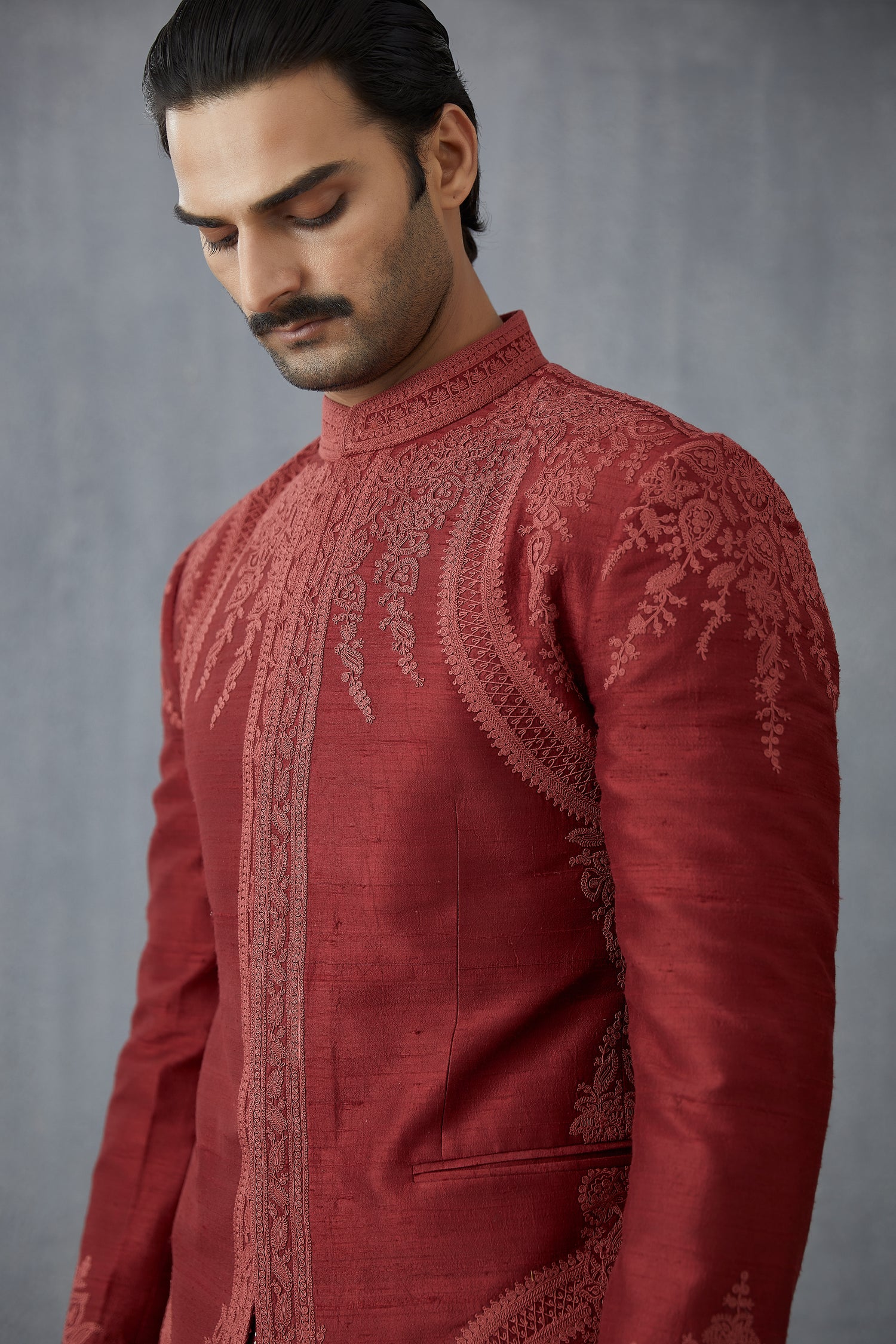 Bhuri Chanderi Imam Jacket Set