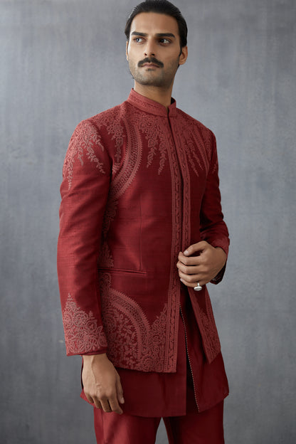 Bhuri Chanderi Imam Jacket Set