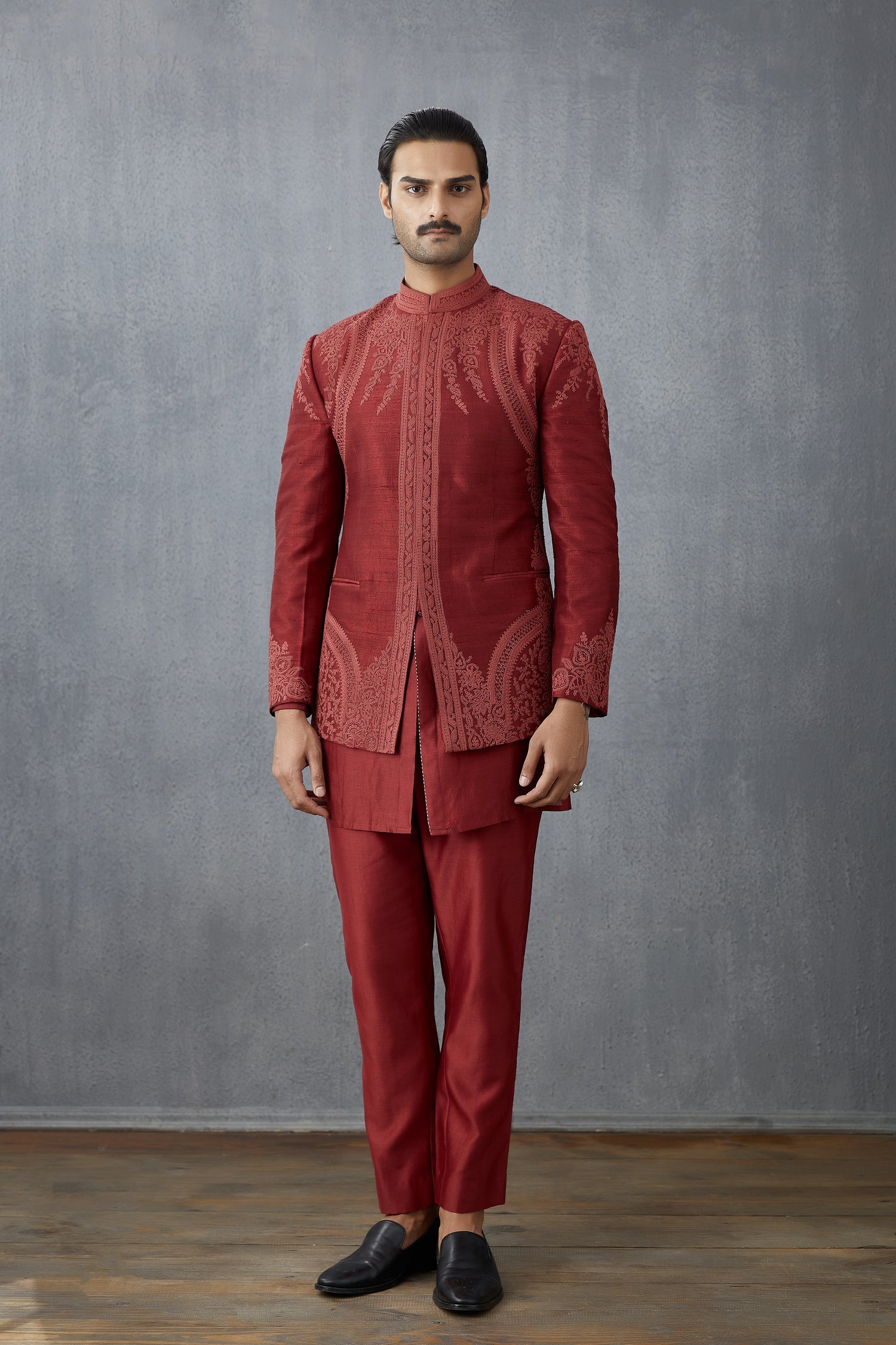 Bhuri Chanderi Imam Jacket Set