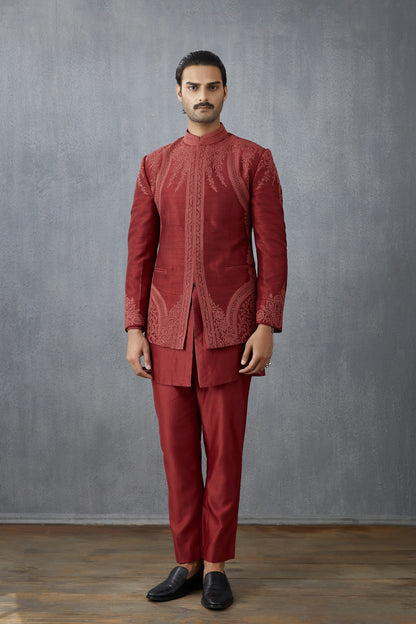 Bhuri Chanderi Imam Jacket Set