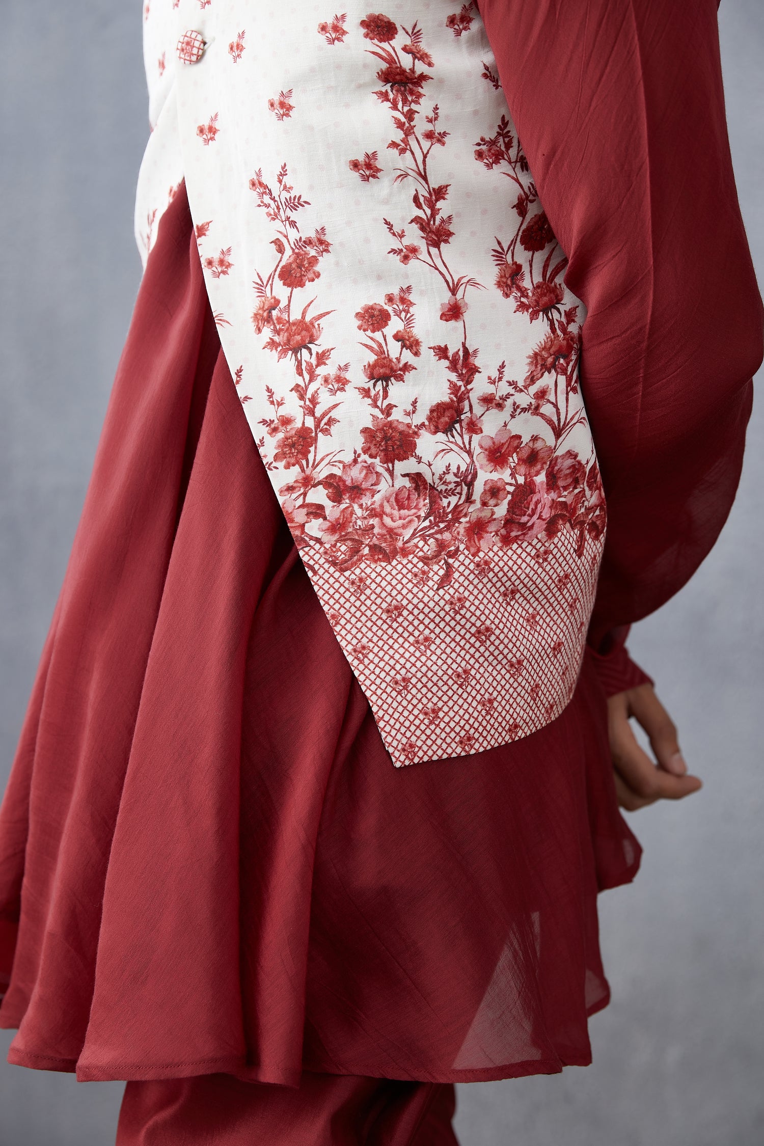 Handwoven Chanderi Printed Bandi jacket