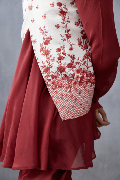 Handwoven Chanderi Printed Bandi jacket