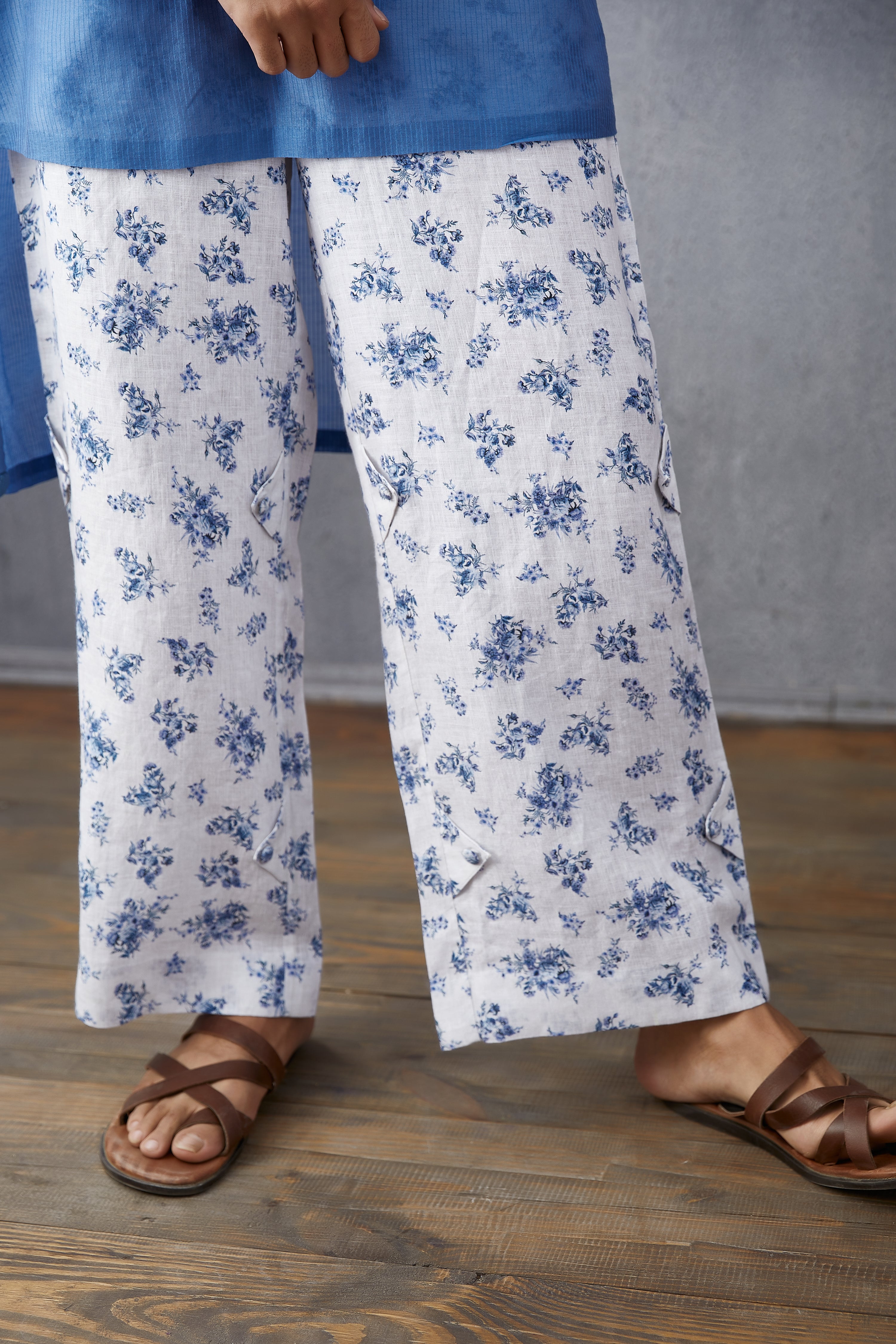 Neeli Chanderi Mir Kurta Set