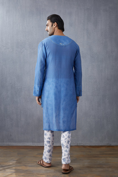 Neeli Chanderi Mir Kurta Set
