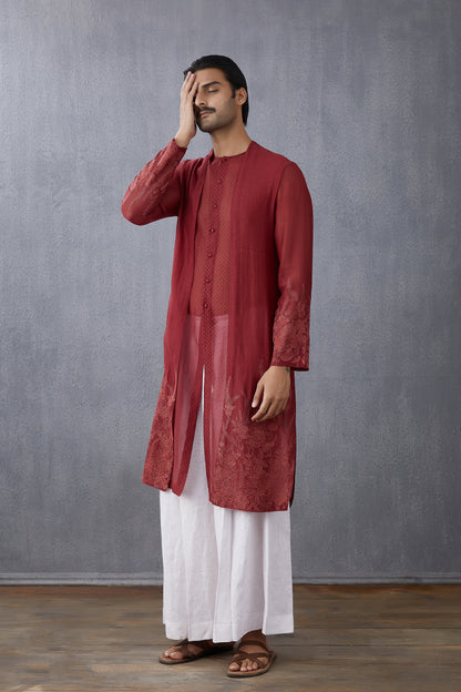 Bhoori Chanderi Mirziya Kurta Set