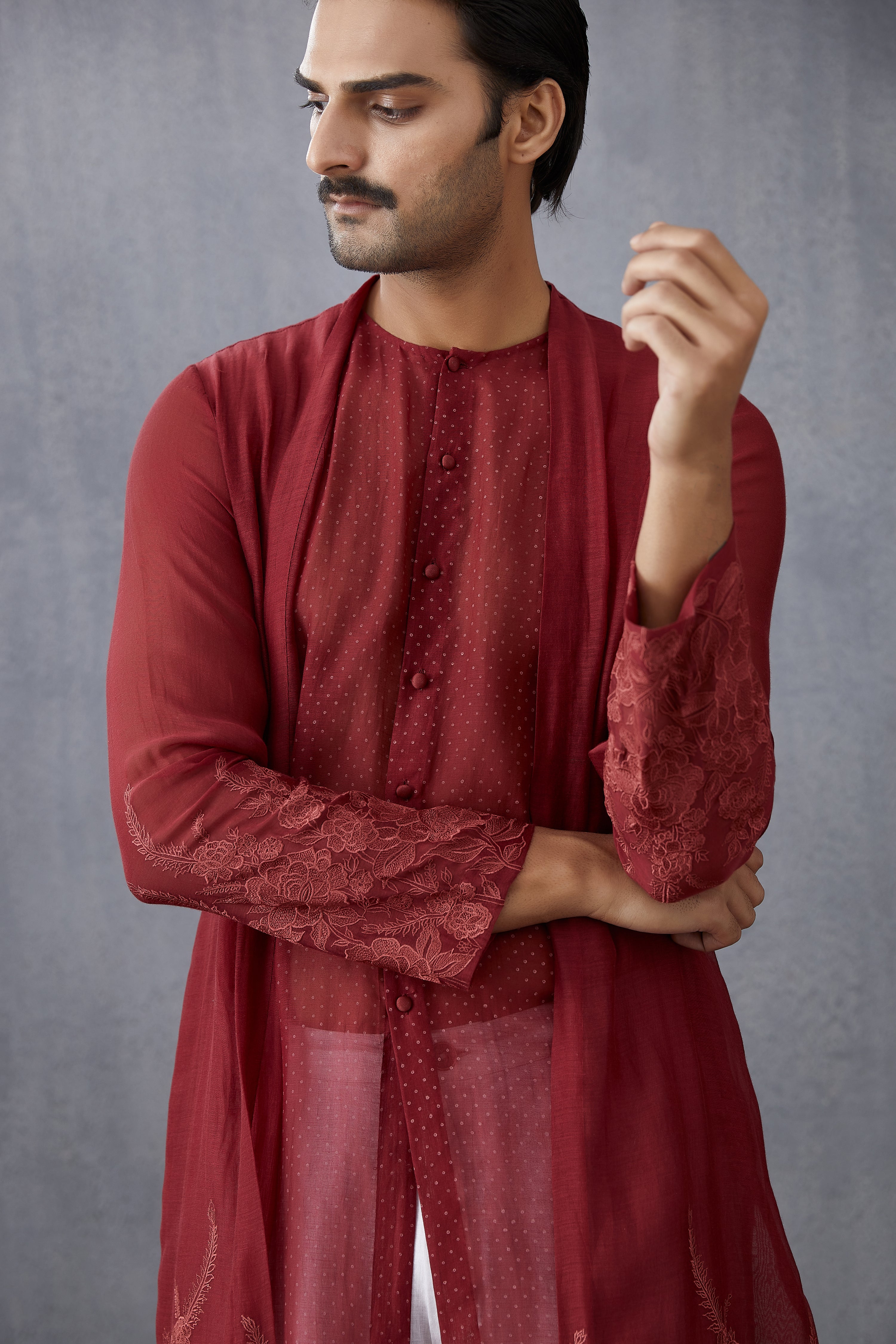Bhoori Chanderi Mirziya Kurta Set