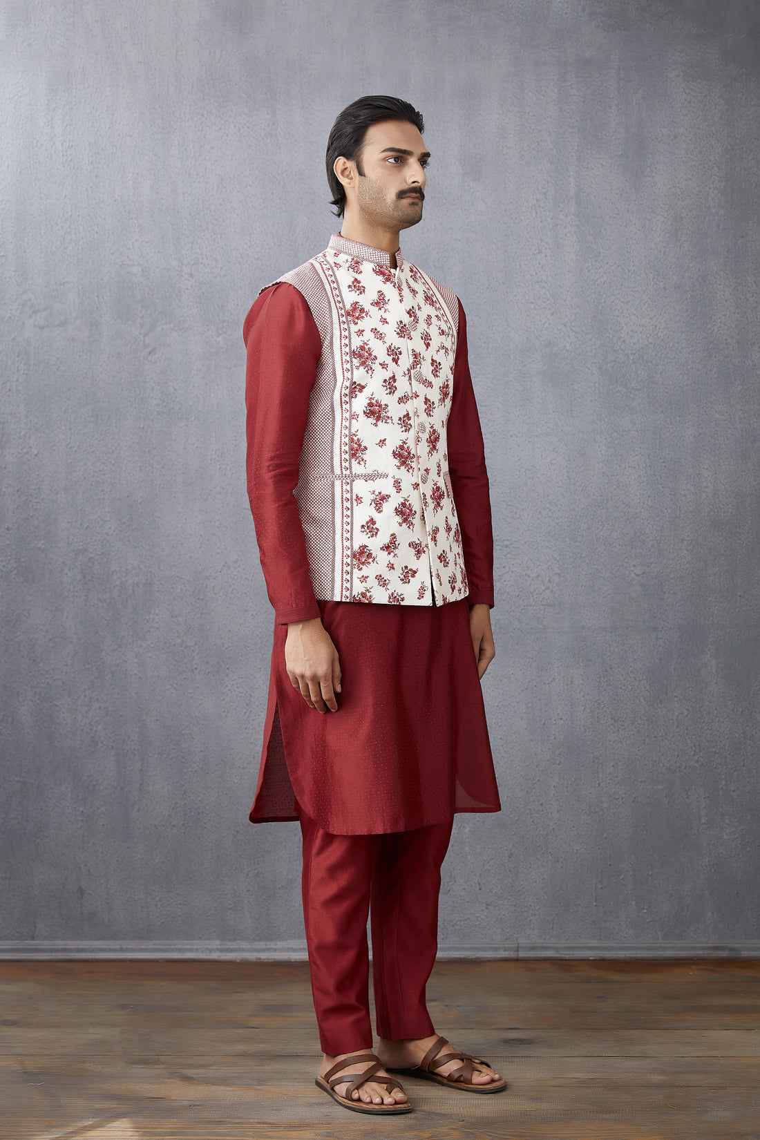 Bhoori Chanderi Kaazi Bandi Set