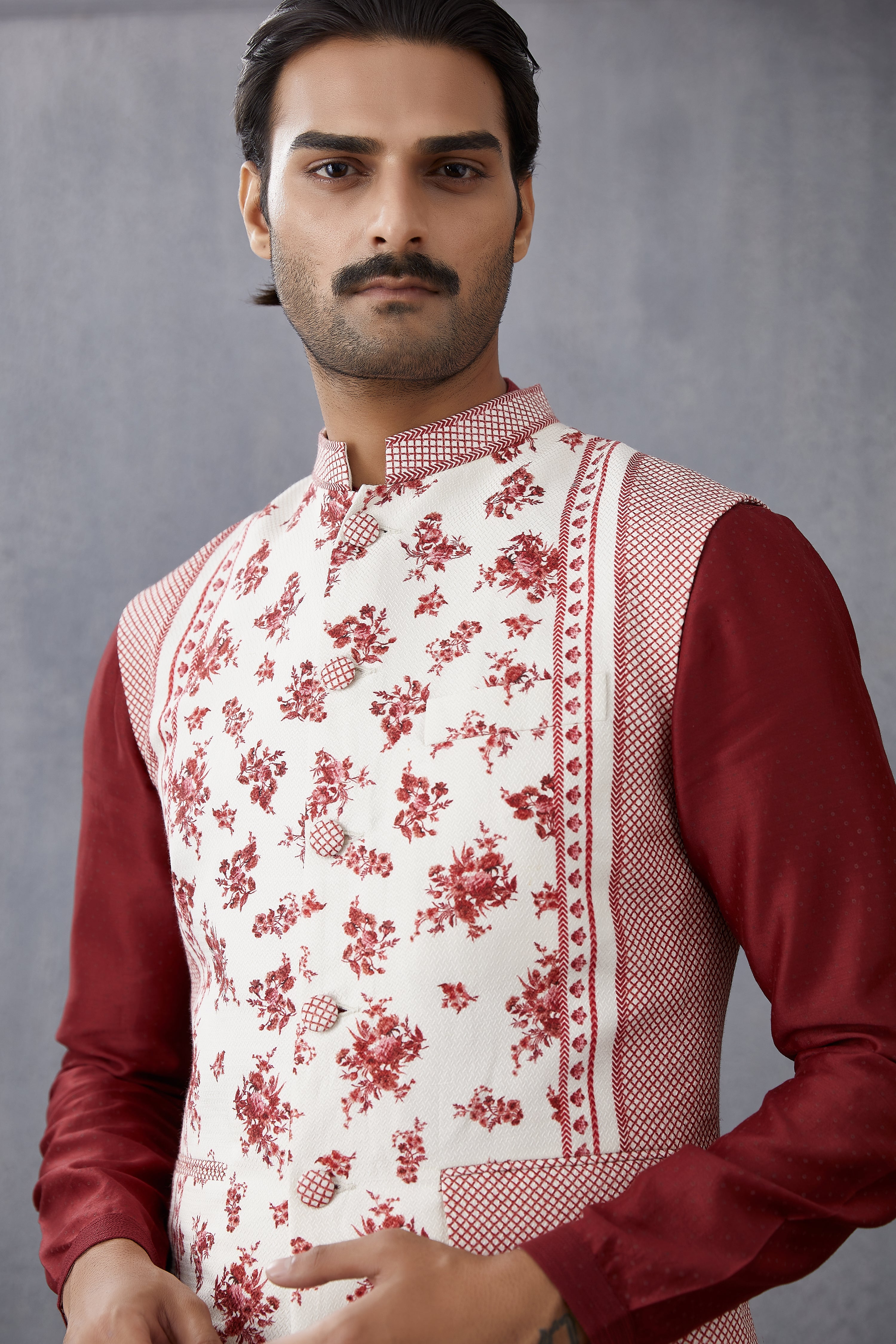 Handwoven Chanderi Printed Bandi jackets