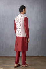 Men's Printed Handwoven Chanderi Bandi jacket