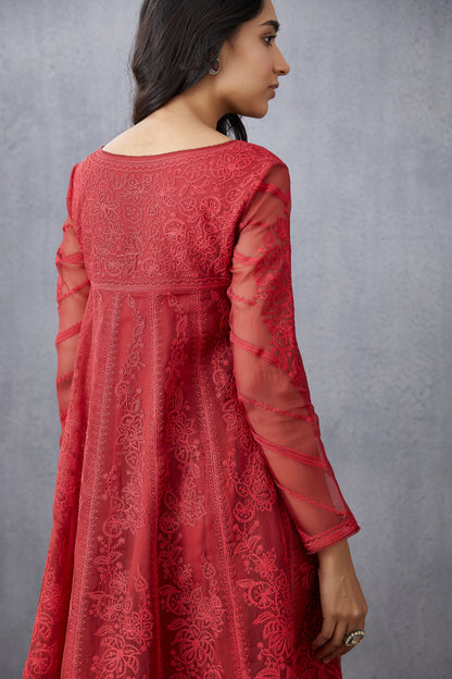 Surkh Kalidaar Paavni Kurta Set