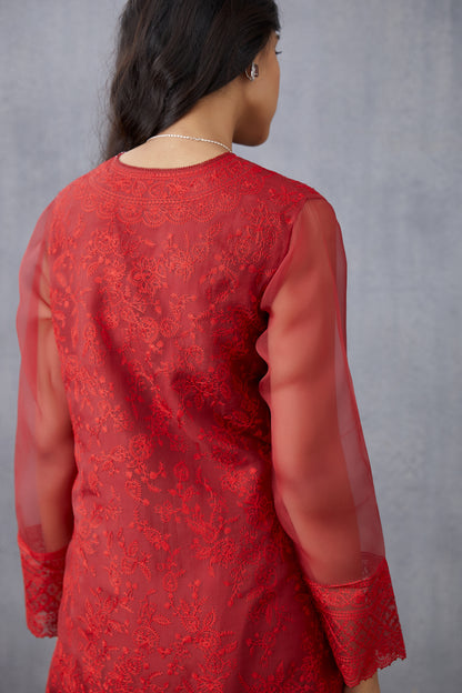 Surkh Sloka Kurta Set