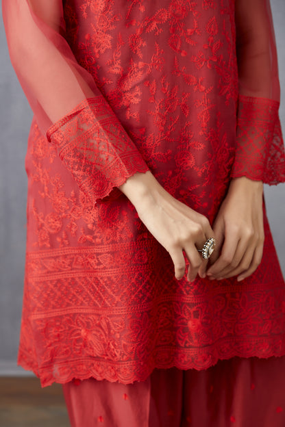 Surkh Sloka Kurta Set