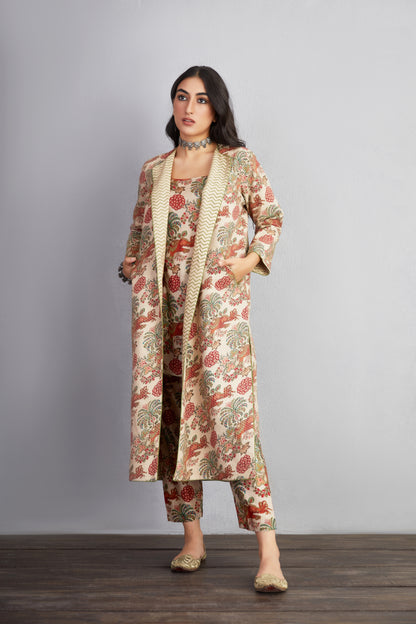 Airawata Ecru Dhuni Jacquard Jacket
