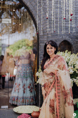 Nisha Narayana Flaunts in customized Silk Organza Saree Set by Torani