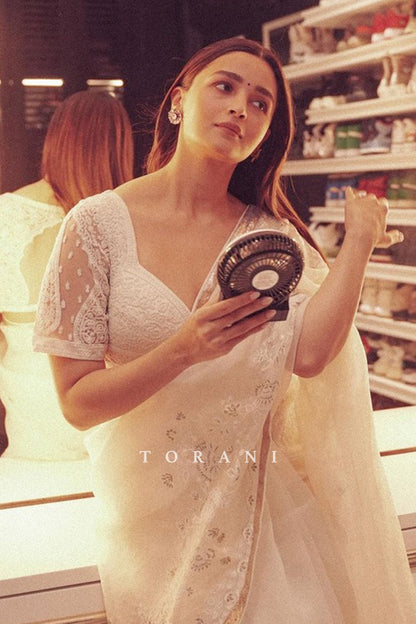 ALIA BHATT IN PURE SILK ORGANZA SAREE FROM TORANI INDIA DESIGNER