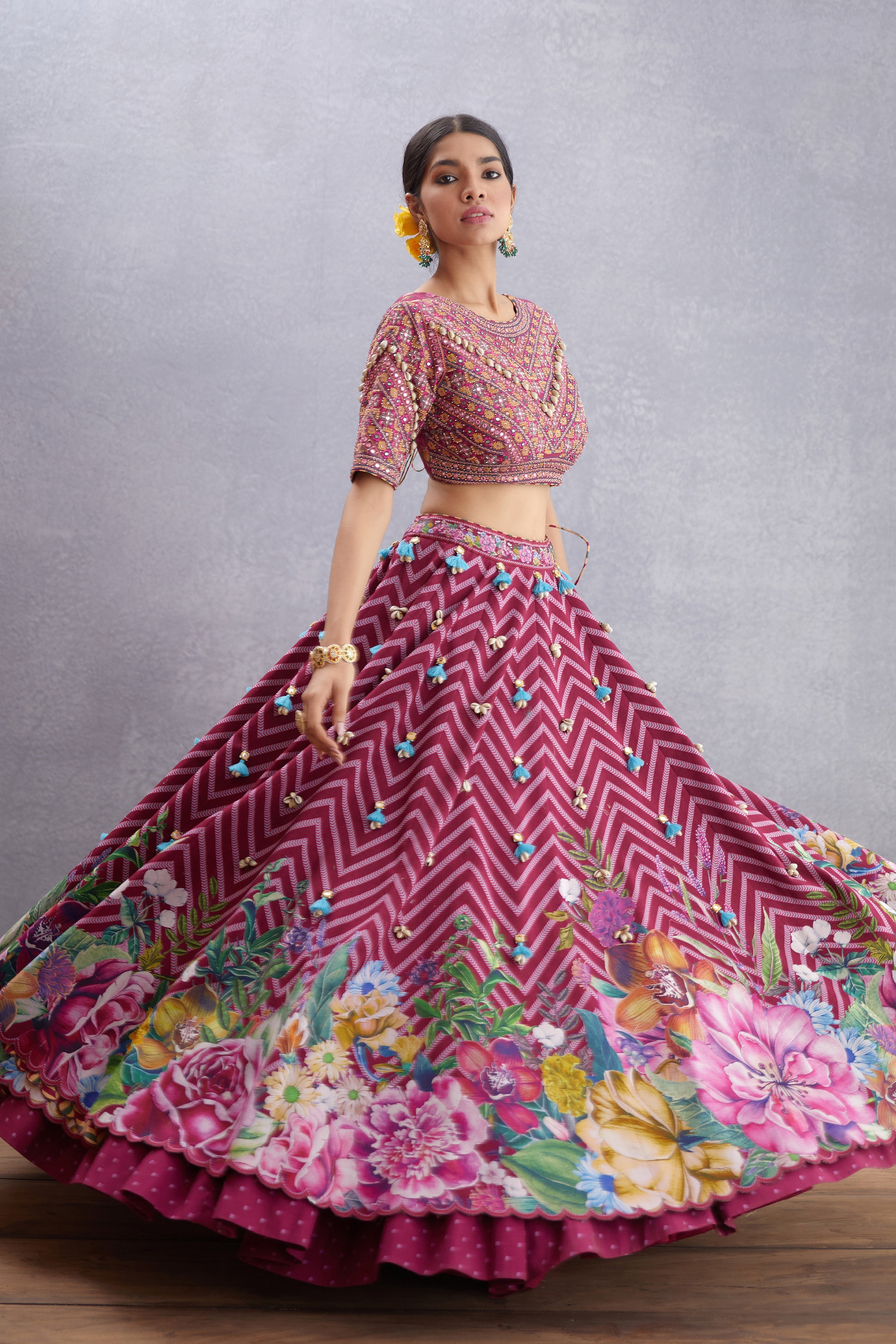 SALE - Manika Saadat Gul Lehenga Set