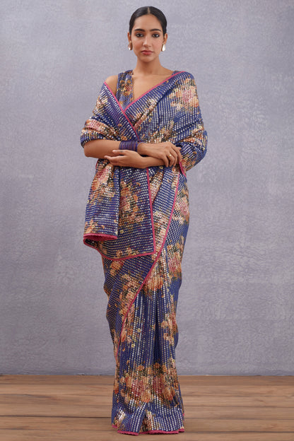 Kusha Kapila in our Custom Jamuni Qasiba Chandi Sitara Saree Set