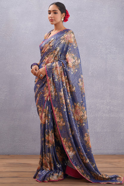 Jamuni Qasiba Chandi Sitara Saree